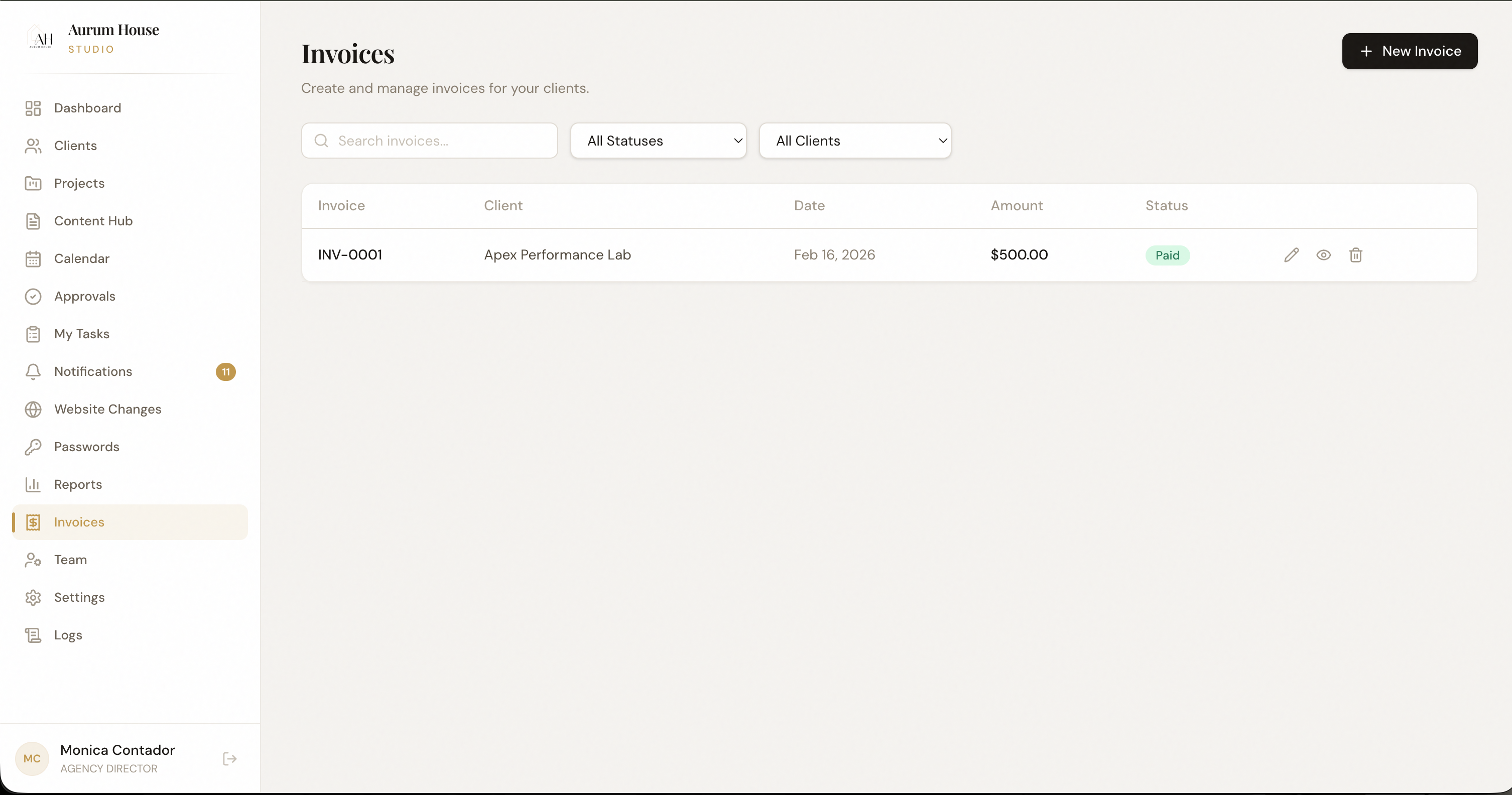 Invoice Dashboard